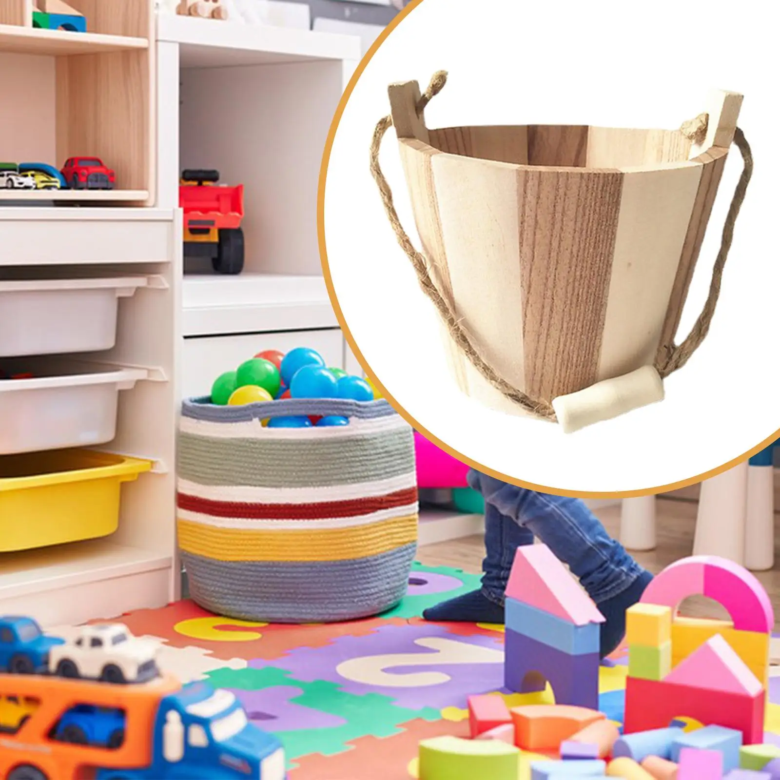 

Mini Wooden Bucket Tub for Table Decoration Decorative Small Storage Bucket