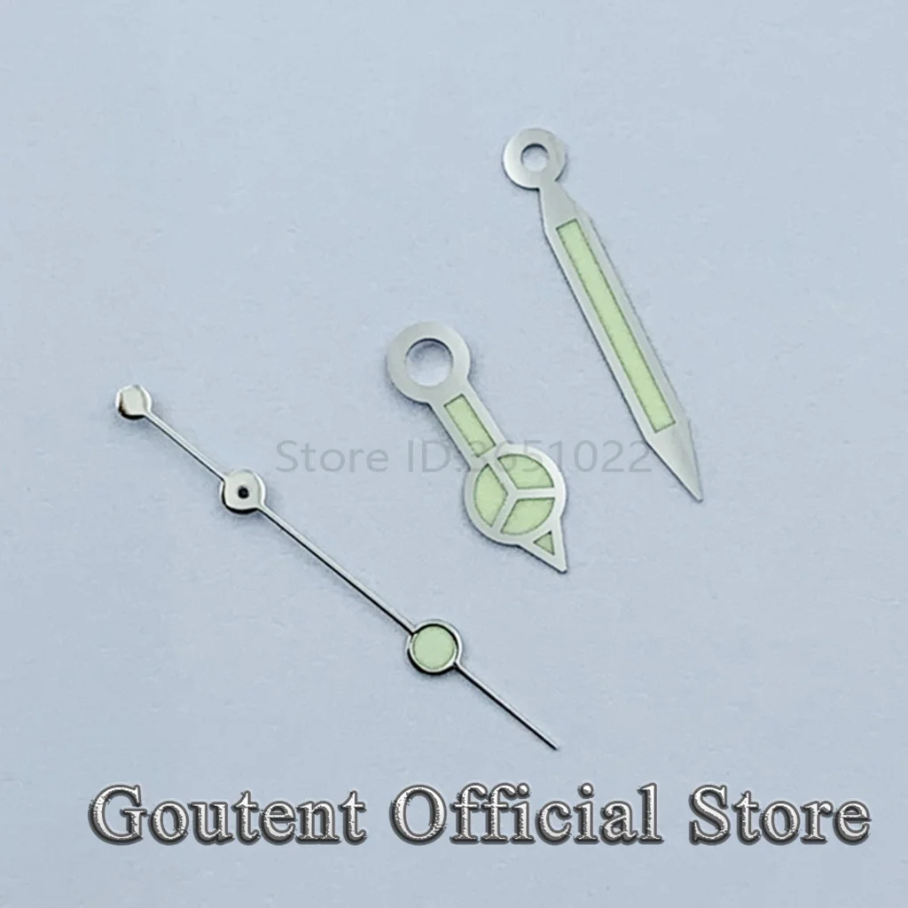 Goutent Silver Super Green Luminous Watch Hands fit NH35 NH36 ETA 2836 2824 DG2813 3804 Miyota 8215 8205 821A Movement