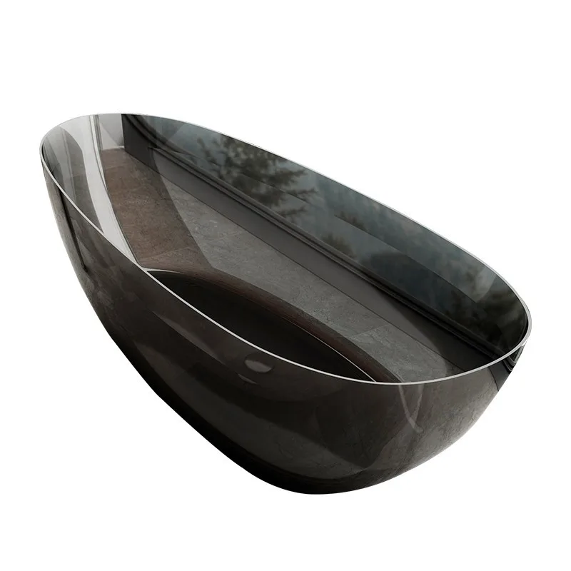

Goose egg transparent bathtub Color crystal resin Thin edge Internet celebrity hotel B & B bathtub