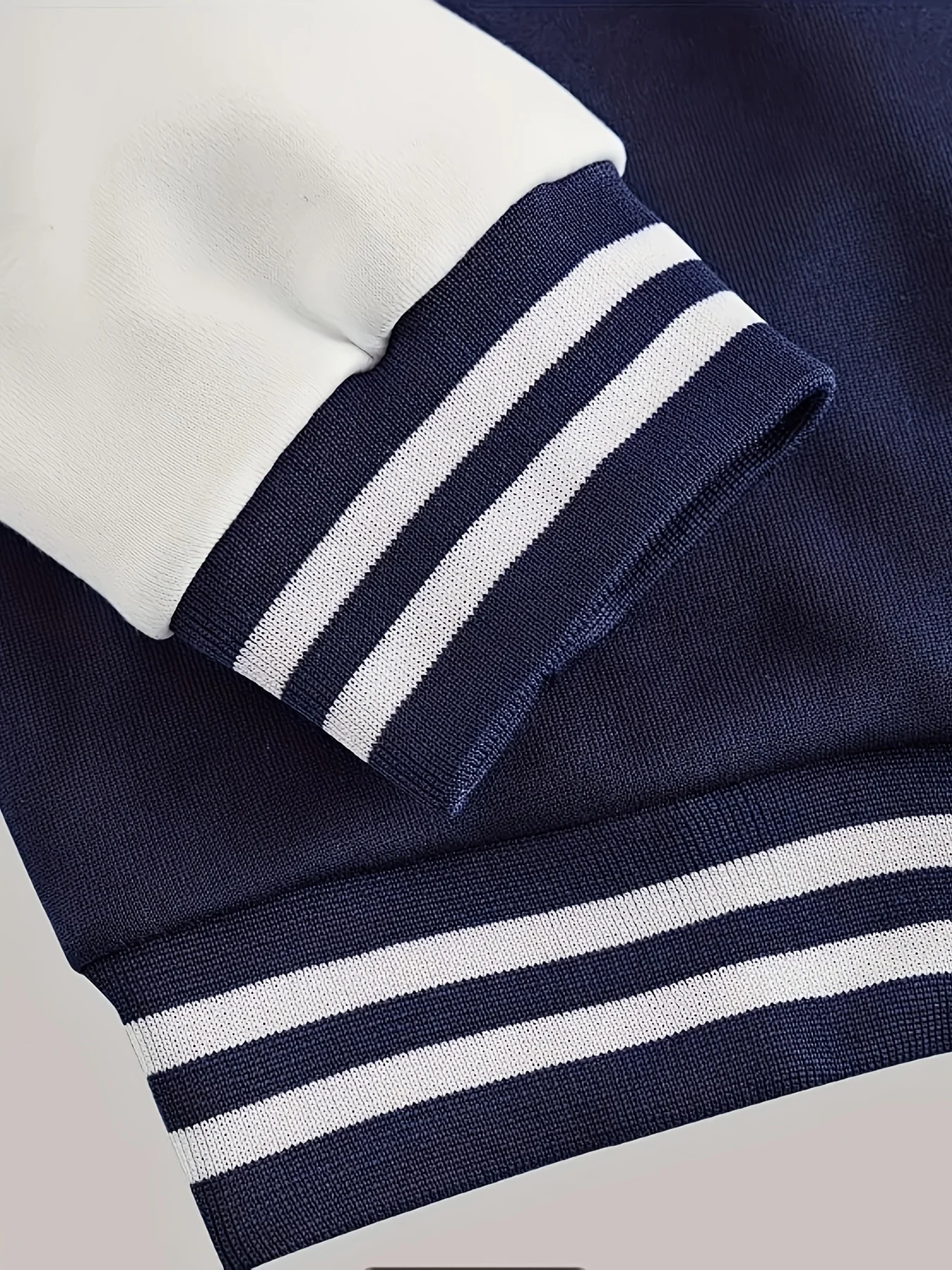Herren College-Style Kontrastfarbene Leichte Baseball-Jacke, Lässig für Frühling, Herbst und Winter, Bestseller, Tägliches Geschenk – Detail 7