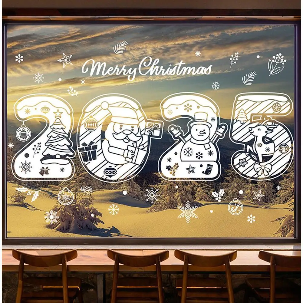 Christmas Window Stickers Christmas Stained Glass Window Clings Window Decals Decorative Covering Clings For Home Living Room