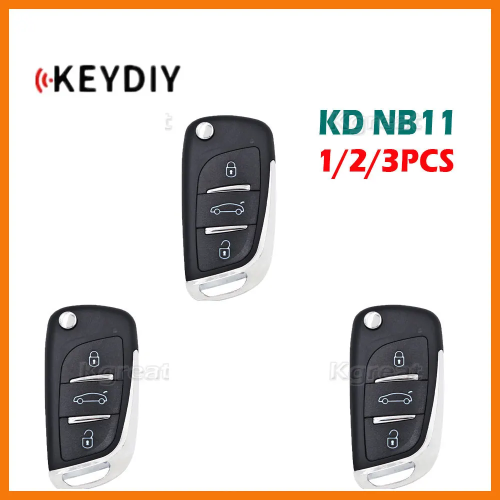 1/2/3pcs KEYDIY NB Series NB11 Universal Multifunctional KD Remote Key 3 Buttons DS Style Car Remote Key for KD900 KD-X2 Mini