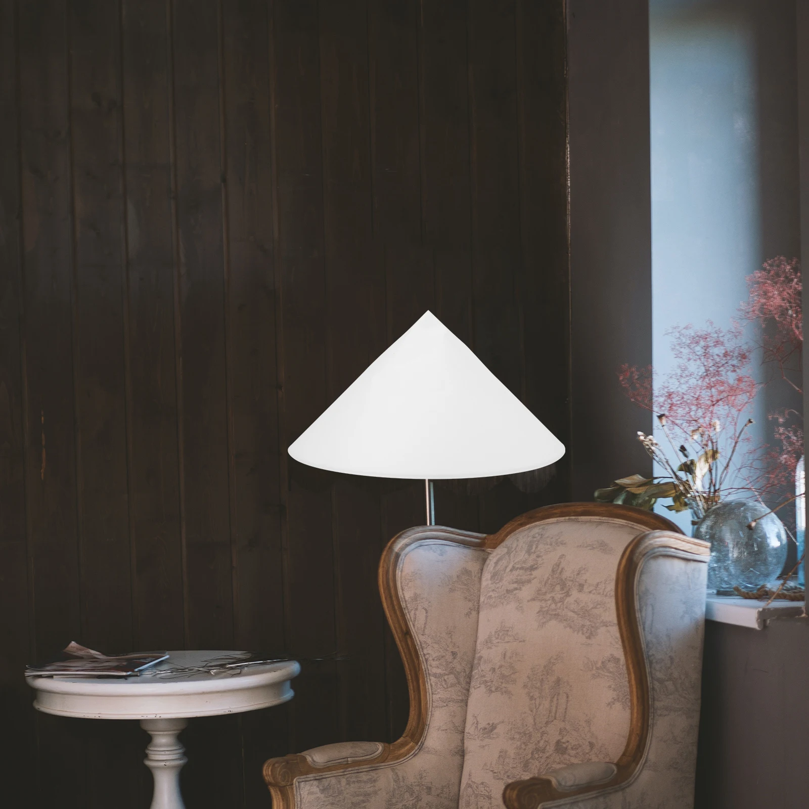 

Umbrella Shaped Lampshade Cloth Lampshade for Table Desk Lamps White Metal Indoor Lighting Cover Study Bedroom Living Room Decor