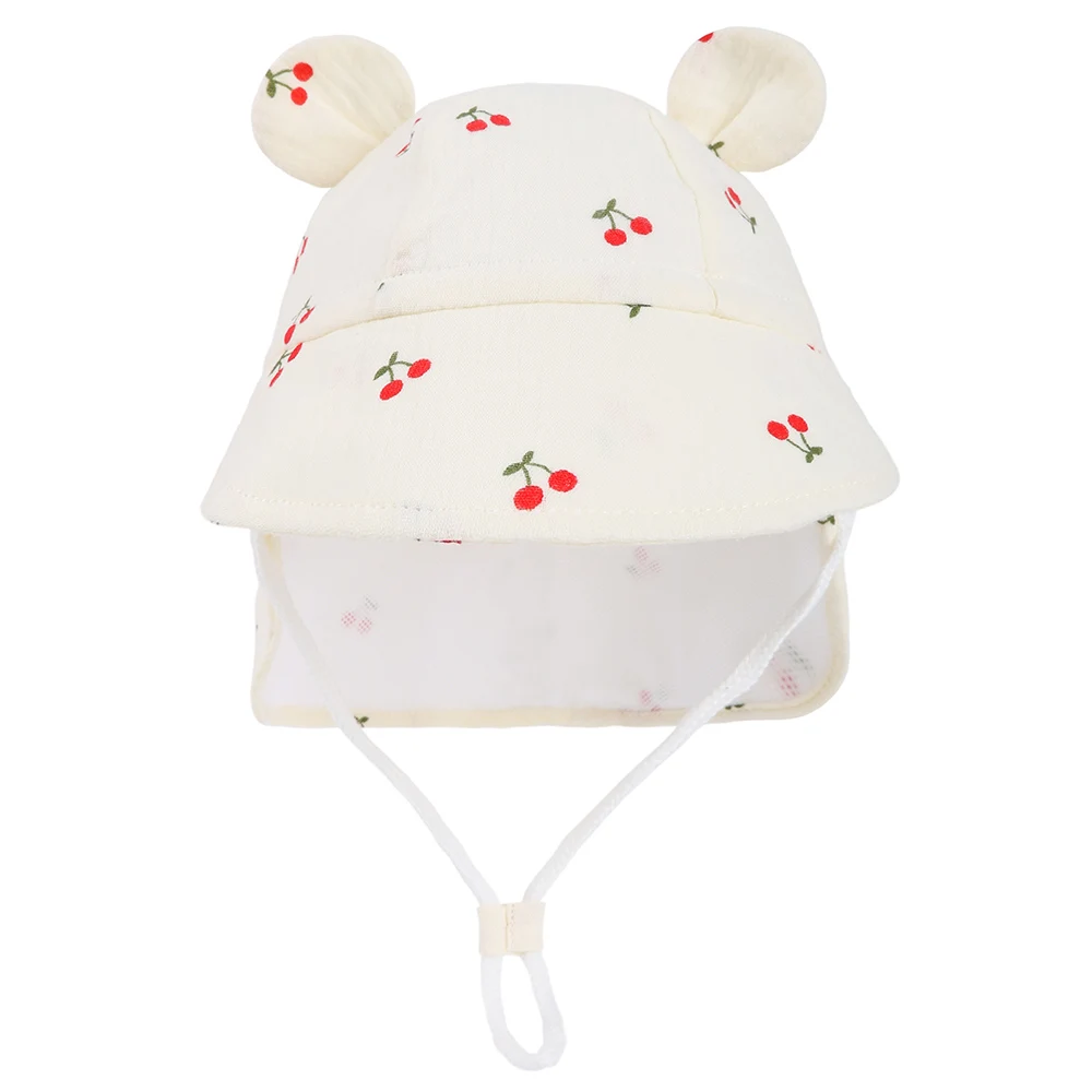 Topi Matahari Balita Musim Gugur Baru dengan Selendang Topi Aktivitas Luar Ruangan Sejuk Lembut untuk 1-3 Tahun Anak Laki-laki dan Perempuan Topi Perlindungan UV Pantai
