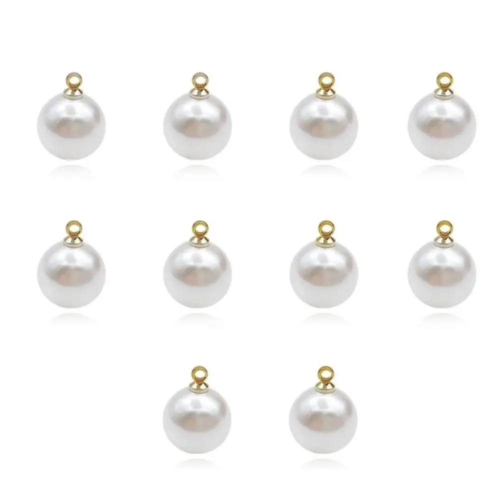 

10PCS Jewelry Clothes Decor Artificial Pearl Handmade Alloy Imitation Pearl Silver ABS DIY Dangle Earrings Pendant Zipper