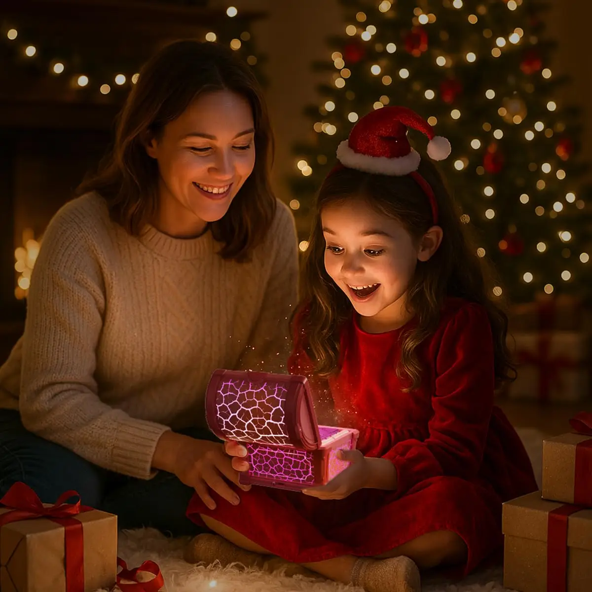Treasure Chest Projection Light Galaxy Projector Night Light with Remote Control LED Projector Lamp with 8 Modes for Kids