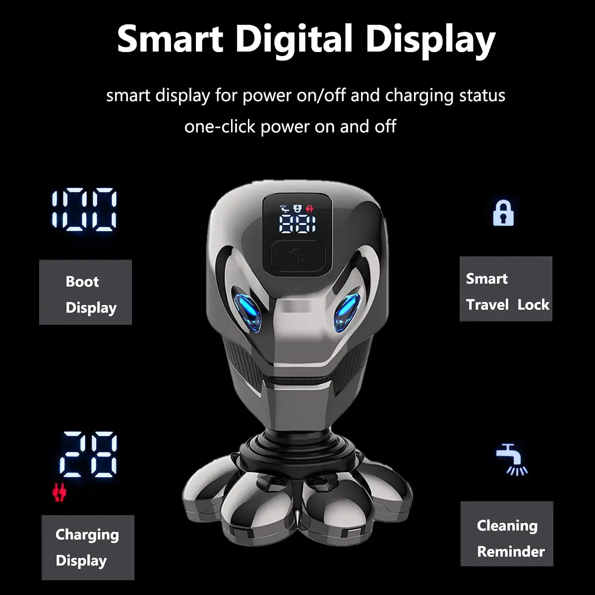 5 in 1 rasoio elettrico da uomo multifunzione 7D Floating Cutter Head Face Nose Hair Trimmer Clippers macchina da barba impermeabile