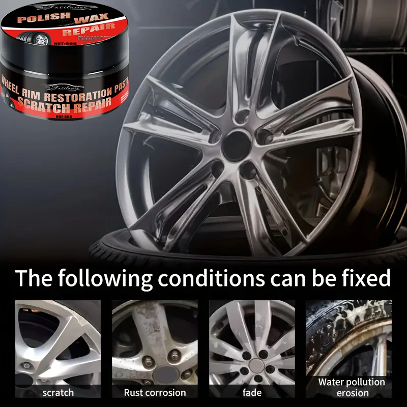 

НОВЫЙ! !Паста для восстановления царапин на колесах автомобиля, паста для ремонта краски для царапин на колесах шин - черно-белый, серебристый, обод из алюминиевого сплава El