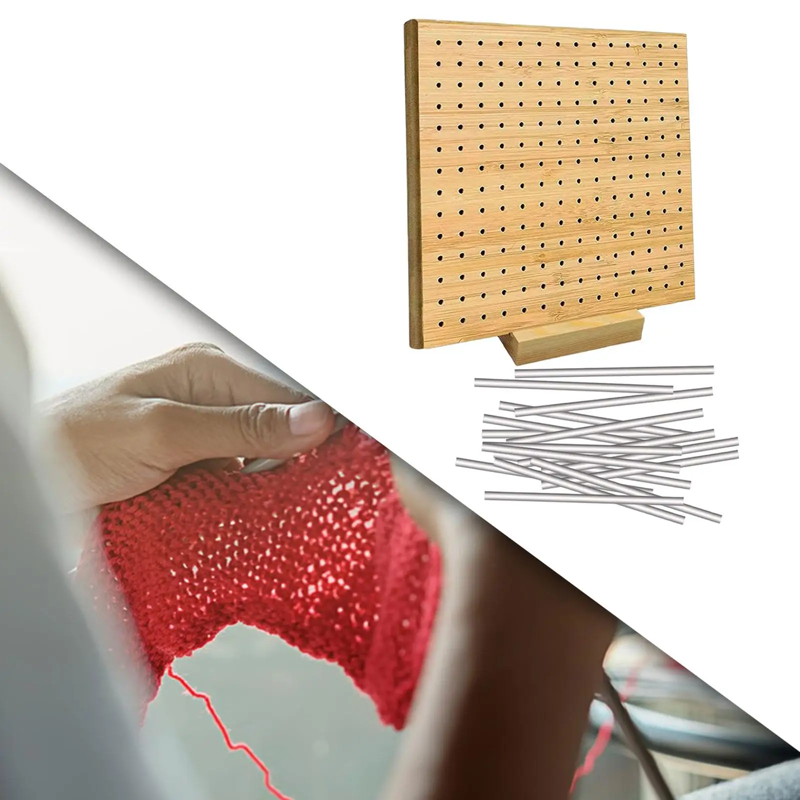 Crochet Blocking Board Crocheting Supplies with Pegs Wood 8" Pegboard for