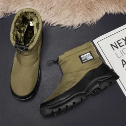 Winter Men's Solid Snow Shoes Velvet and Thickening Cotton Shoes for Men Hot Mens Ankle Boot Outdoor Man Casual Warm Plush Shoes