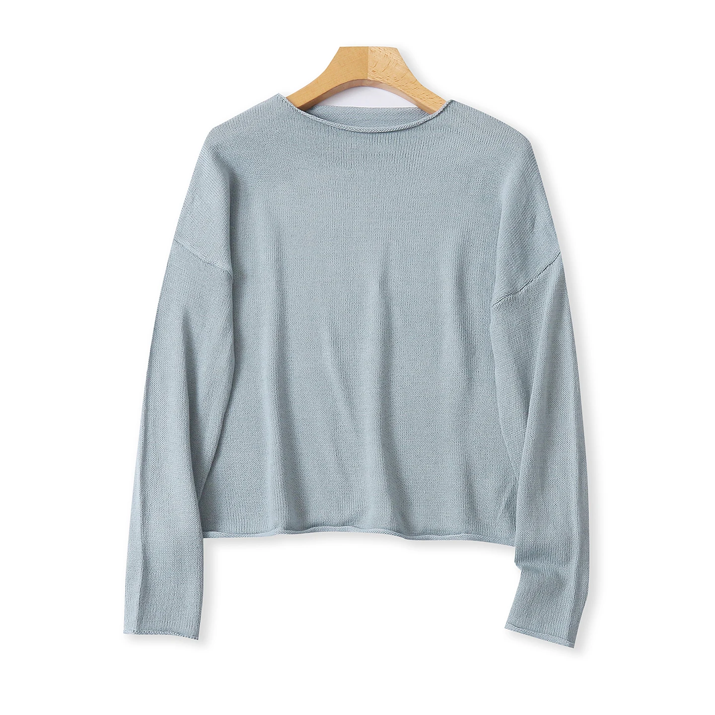 

Faionable Commuter Long Sve round Ne Sweater Loose Fit All Season Women's Knitwear Casual Ele Sle Autumn New Arr...