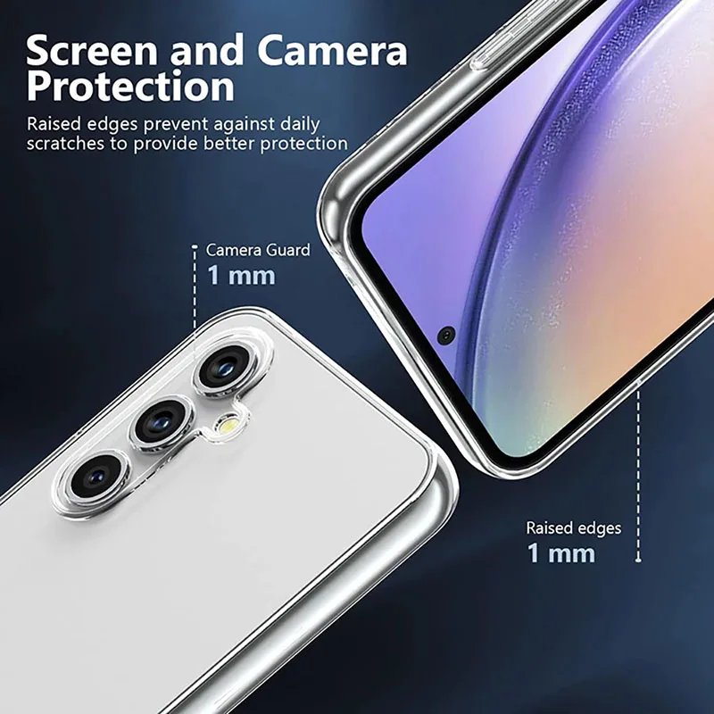 Ultra Thin Clear Silicone Soft TPU Case For Samsung Galaxy S23 S24 S21 FE S22 Plus Ultra A54 A34 A14 Transparent Bumper Coque