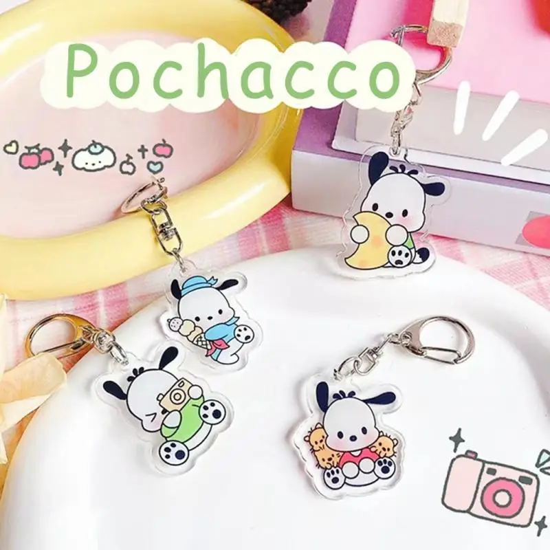 Anime Kawali Sanrio Pochacco portachiavi ciondolo decorazione creativa accessori acrilici regalo amico carino regalo di compleanno per ragazze