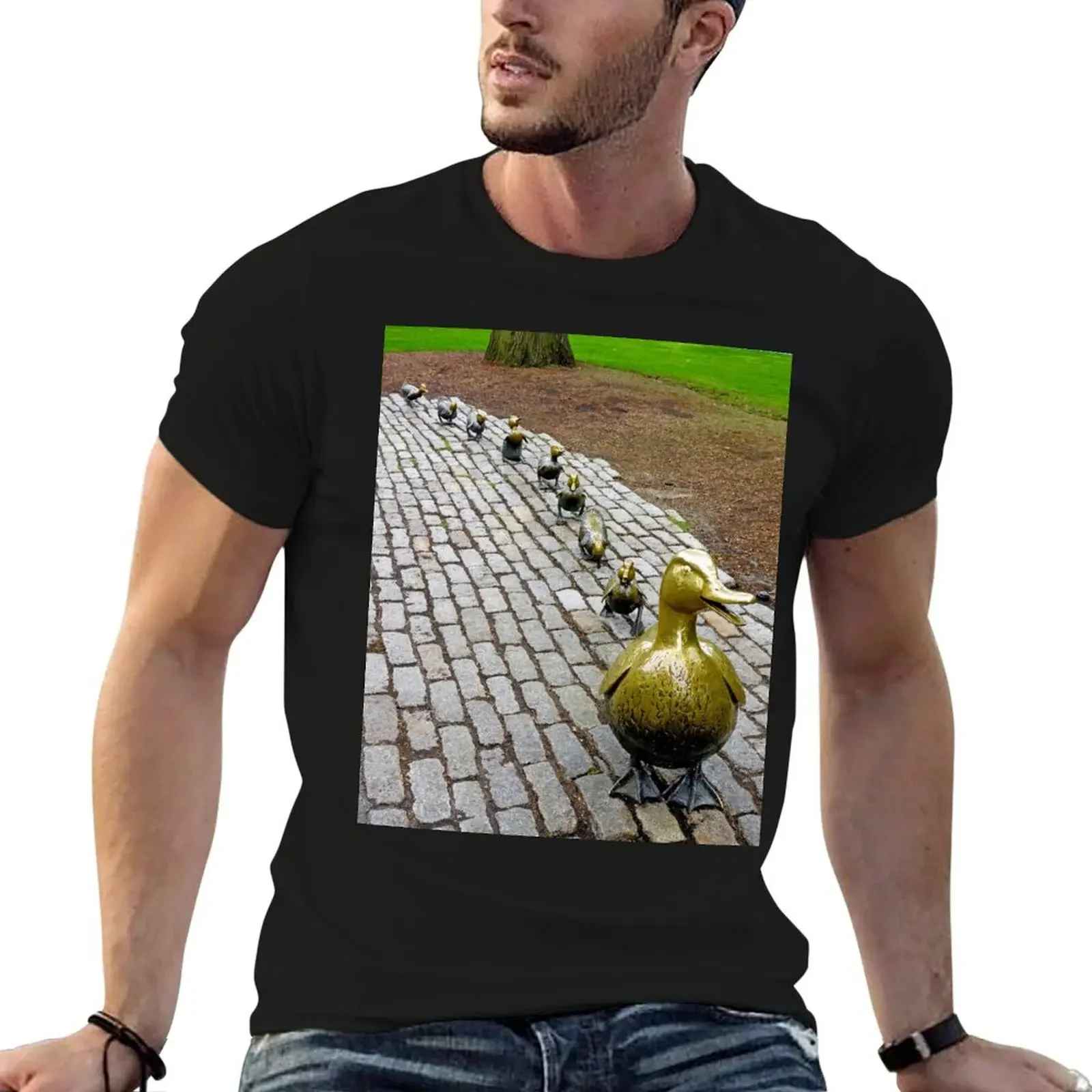 Make Way for Ducklings Study 1 T-Shirt cotton graphic tees sports fans workout shirts for men