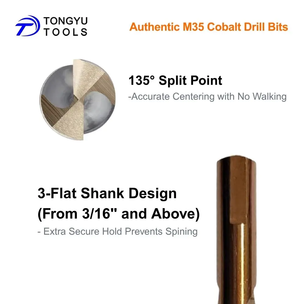 13-teiliges M35 Kobalt-Bohrerset 1/16-1/4 Zoll SAE Fractional HSS Co5% Jobber Spiralbohrer für Edelstahl und Hartmetall – Detail 4