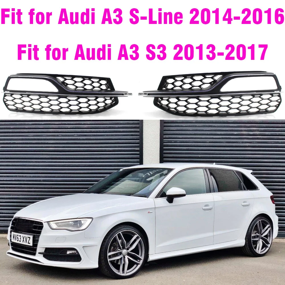 

A3 Foglamp Mask Front Bumper Airway Mask Airway Outlet Grills Fog Light Grille For Audi A3 S-Line S3 2013-2016