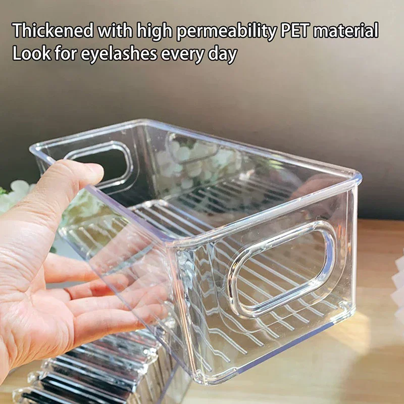 透明まつげ収納ボックスメイクアップオーガナイザーつけまつげ接着剤パレットホルダーグラフティングまつげエクステンション