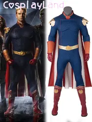 Auf Lager Die Jungen Homelander Cospaly Superhero Kostüm Erwachsene Halloween Kostüme Antony Starr Overall mit Mantel Schuhe Body