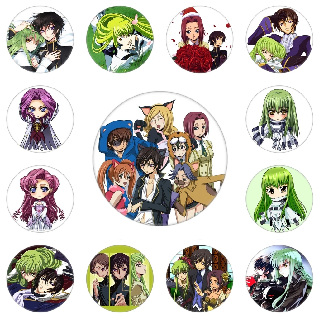 

58 мм аниме-КОД GEASS Lelouch of the Rebellion C.C. Рыцарь семи косплей костюм значок булавка SPTE жесть брошь реквизит подарок