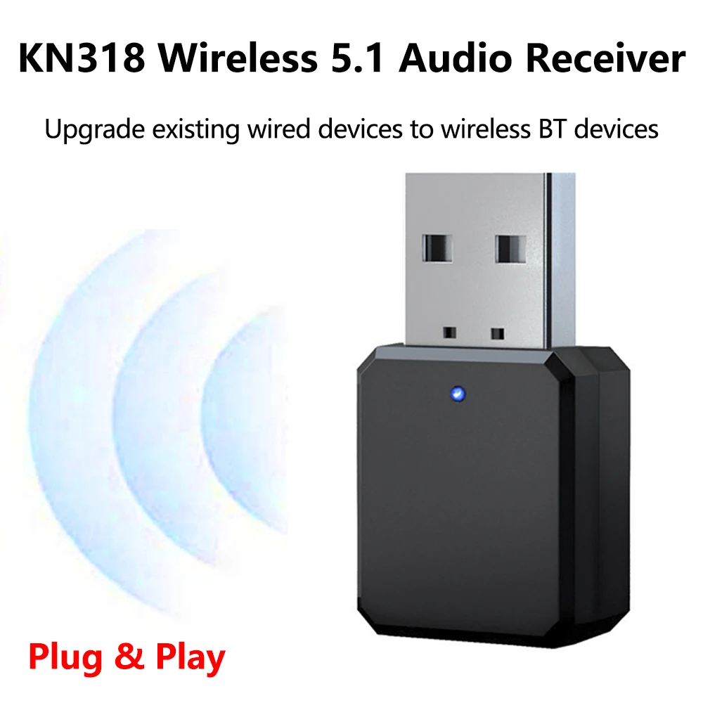

Handsfree Call Wireless 5.1 Receiver Plug & Play USB Adapter for Car Music Streaming No Buffering Mini Size