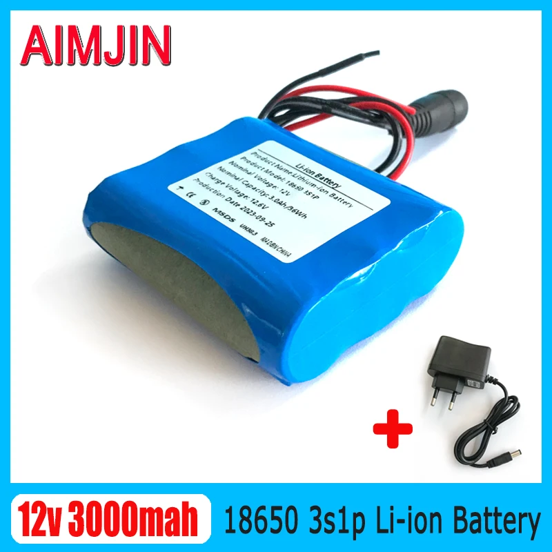 

3S1P Rechargeable Battery Pack 12V 3000mAh , Suitable for Projector, Speaker, And Wireless Monitoring Battery Replacement