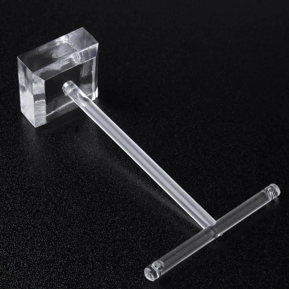 2 قطعة/المجموعة الأقراط الزجاجية مجوهرات المنظم رف شاشة حامل الأبعاد على شكل حرف T واضح الرف عرض حامل مُنظِم المجوهرات