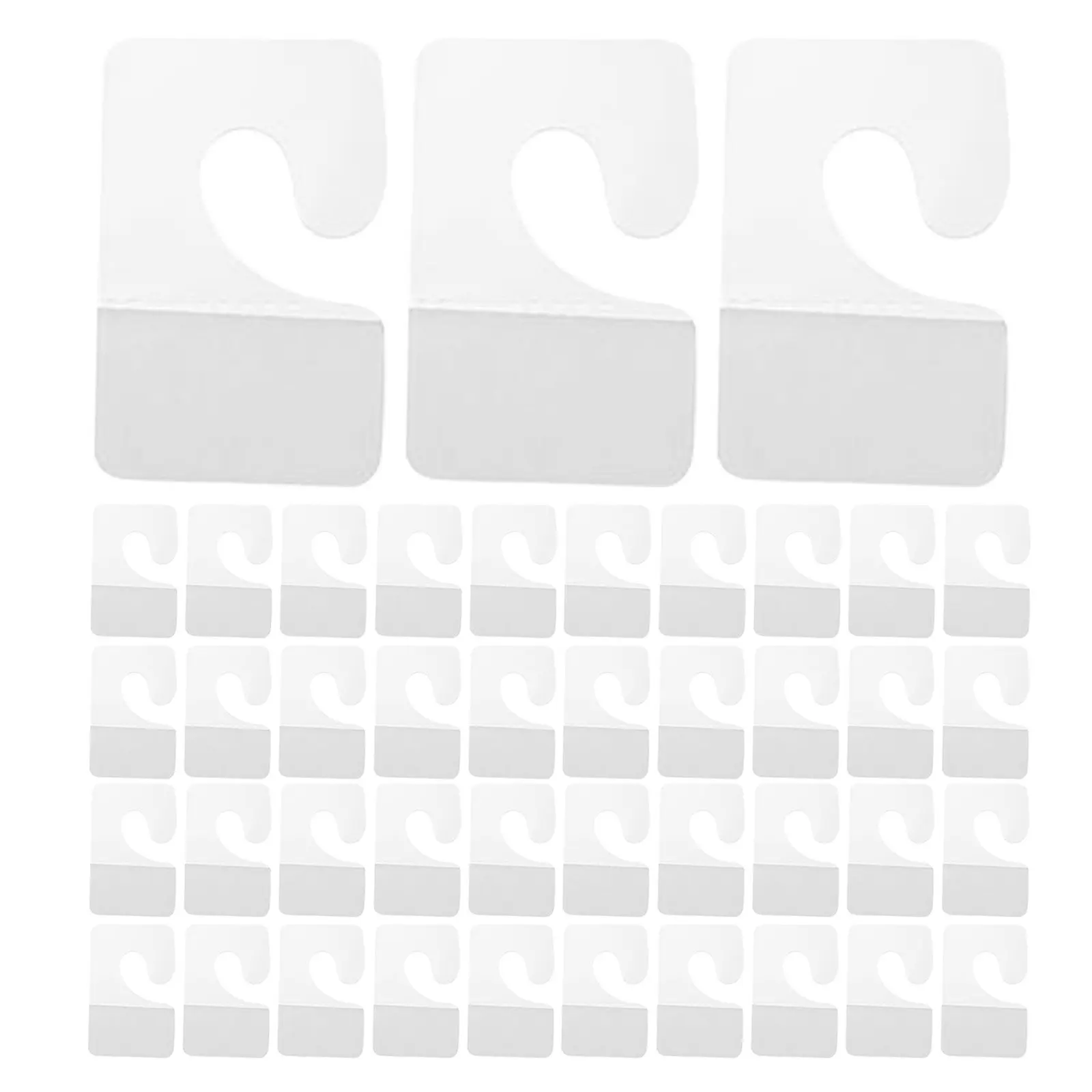 45Pcs Clear Sticky Hanging Tabs with Slot Hole Versatile Adhesive Hang Tabs for Store Shelves Glass Racks Retail Presentation