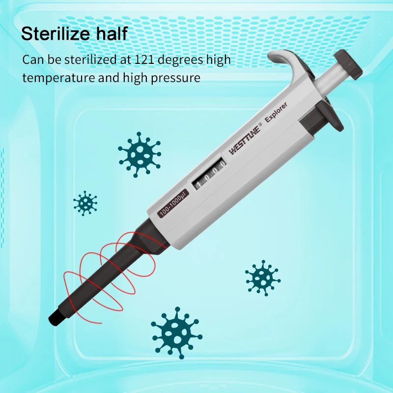WESTTUNE Laboratory Pipette Adjustable Single Channel Digital Micropipette High-Accurate Variable Volume Pipette Lab Equipment