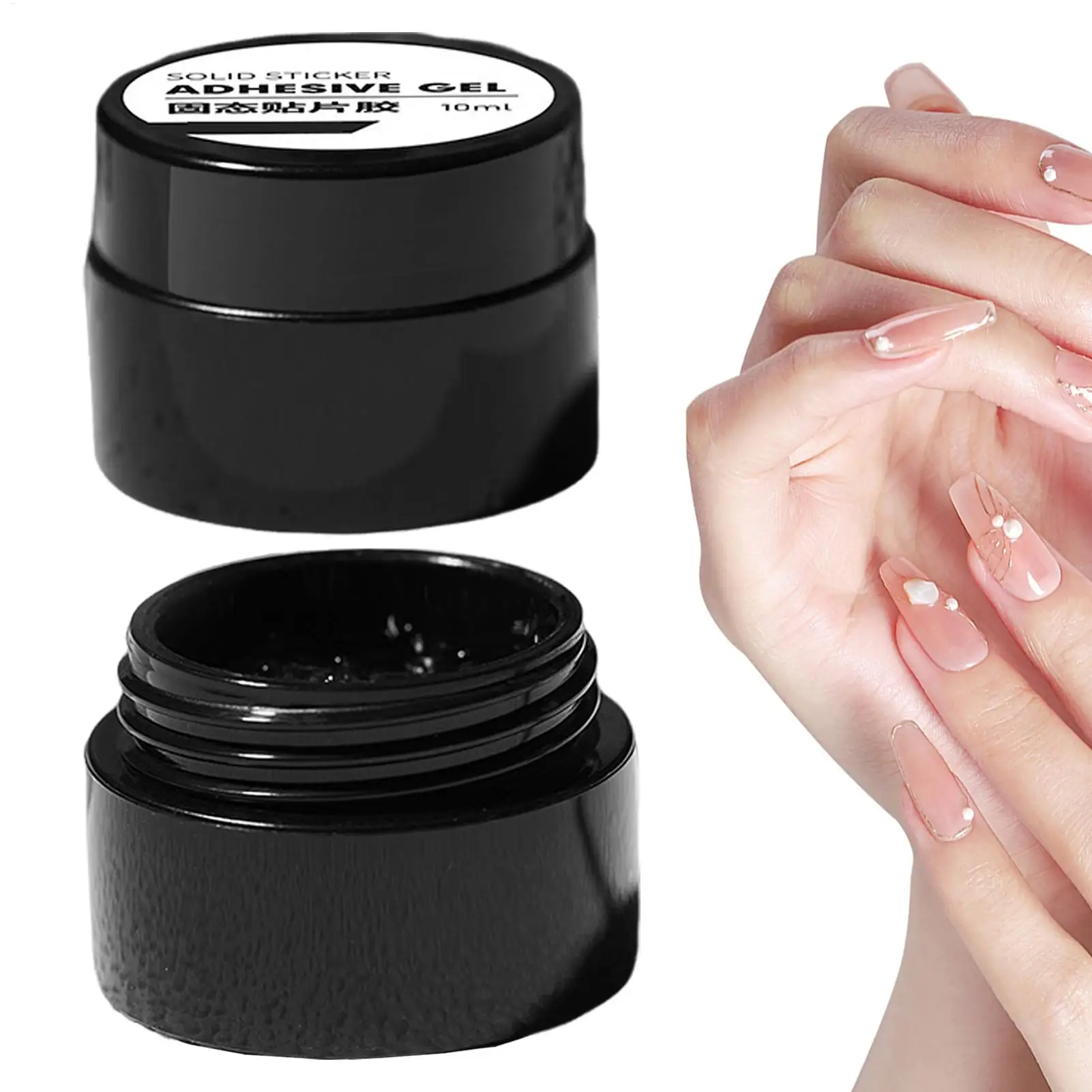 Soft Nail Tips Gel For Press On False Nails Solid Sticker Adhesive Nail Gel UV Bond Rhinestone Fake Tips Extension Nail Glue