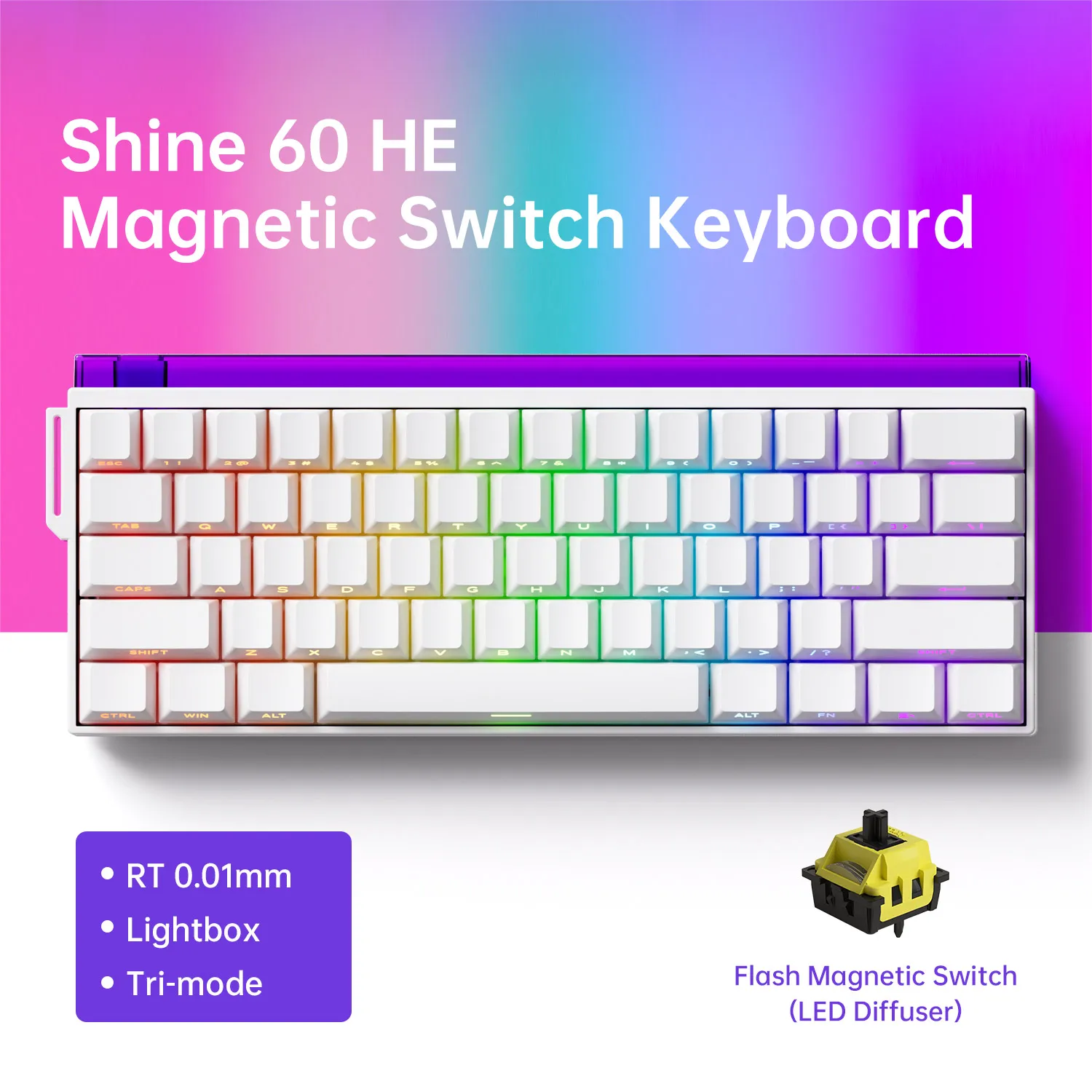 AKKO x Veekos Shine60 HE 磁気スイッチキーボード 60% ラピッド