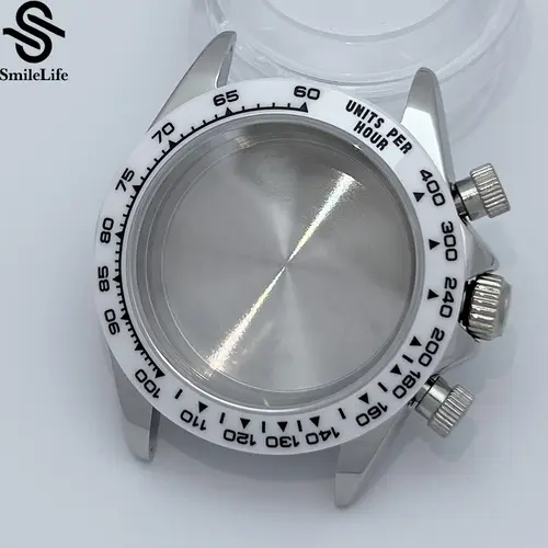 SmileLife 39mm VK63 Silver/Black/Gold Watch Case Sapphire Glass Ceramic/Steel Bezel Fit VK63 Quartz Movement Watch Accessories - Image 21