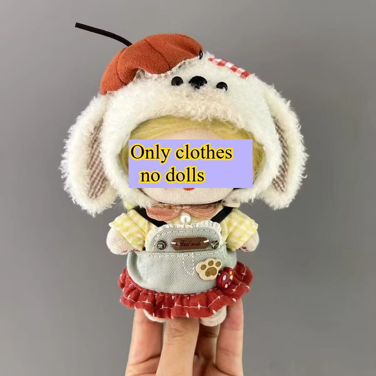 

Хлопковое кукольное платье «Маленький кролик, яблоко», 10 см, комплект одежды для куклы «Обычное тело», 10 см