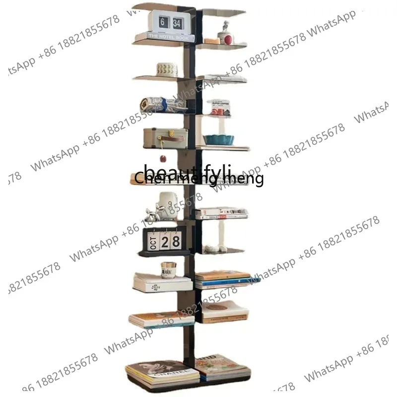 

lhy 26 new Yj-Nordic Wrought Iron Bookcase, Floor Storage Rack, Creative Home Bookcase, Living Room Multi-Layer Storage Rackss 2