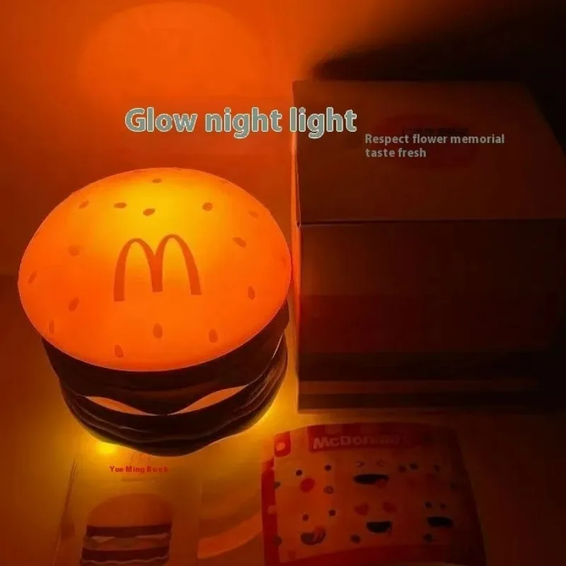 Iluminación de hamburguesa, juguetes ecológicos, luces nocturnas, tres opciones de iluminación ajustables, lámparas de noche, regalos de cumpleaños para niños