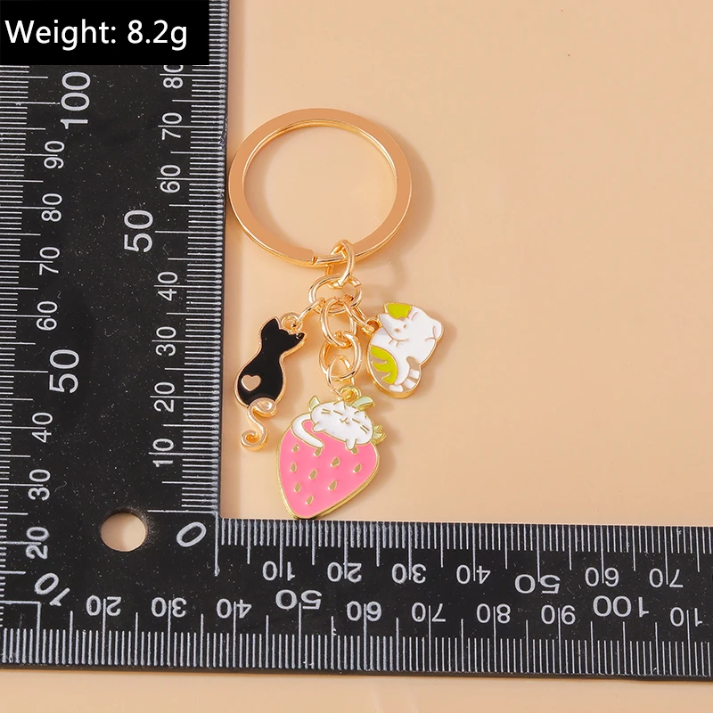 Niedliche Emaille Elefant Katze Schlüssel bund Frauen Mädchen Tier Schlüssel ring Anhänger für Auto Schlüssel halter Handtasche Charms DIY Schmuck Geschenk – Detail 16