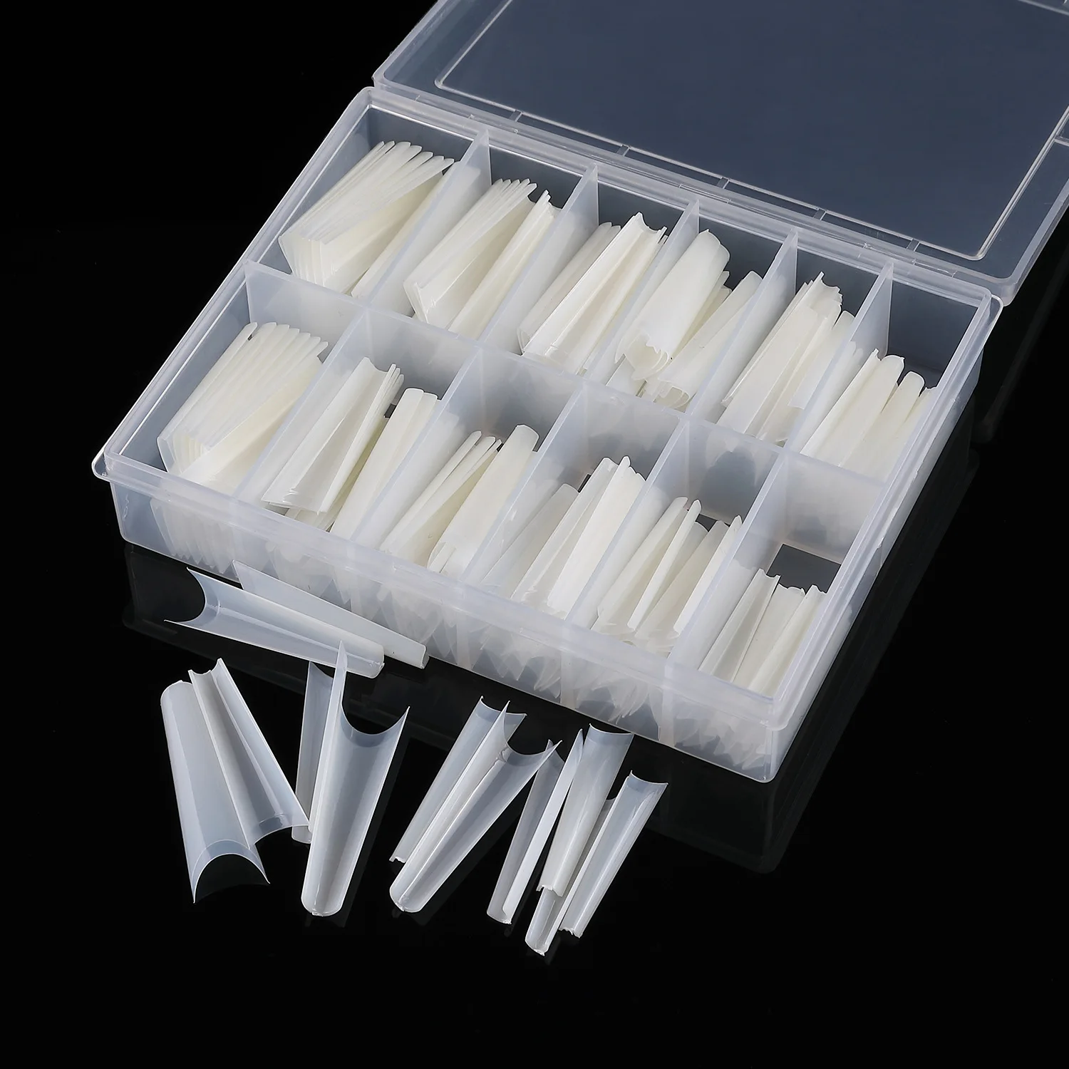240PCS/Box False Nail Tips Square Straight Extra Long Half Cover Nails Artificial Acrylic False Nail Tips Press On Manicure Tool