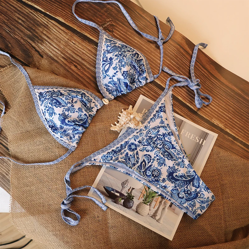 

2026 Halter String Triangle Two Piece Bikini Women Swimwear Female Swimsuit Bathers Bathing Swimming Suit Beachwear Summer