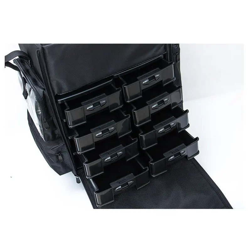 Two-in-one Trolley Cosmetic Case Shoulder Strap Cosmetic Bag Large-capacity Manicurist Luggage Portable Trolley Makeup Case