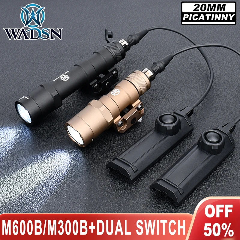 Wadsn m600 m600b leistungs starke taktische Taschenlampe mit Doppel funktions schalter m300b Gewehr pistole Jagd waffe Scout Taschenlampe fit 20mm Schiene