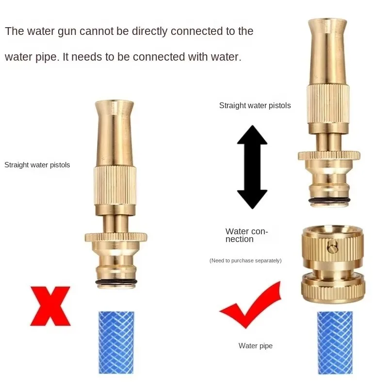 النحاس الحقن المباشر مدفع المياه موصل الضغط العالي 4 نقاط موصل الاتصال السريع الحلمة المفاجئة على المناسب #4