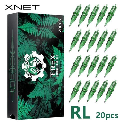 XNET TREX 20 piezas cartucho de tatuaje agujas de seguridad estériles para tatuaje rotatorio suministros de revestimiento redondo 1rl 3rl 5rl 7rl 9rl 11rl 14rl