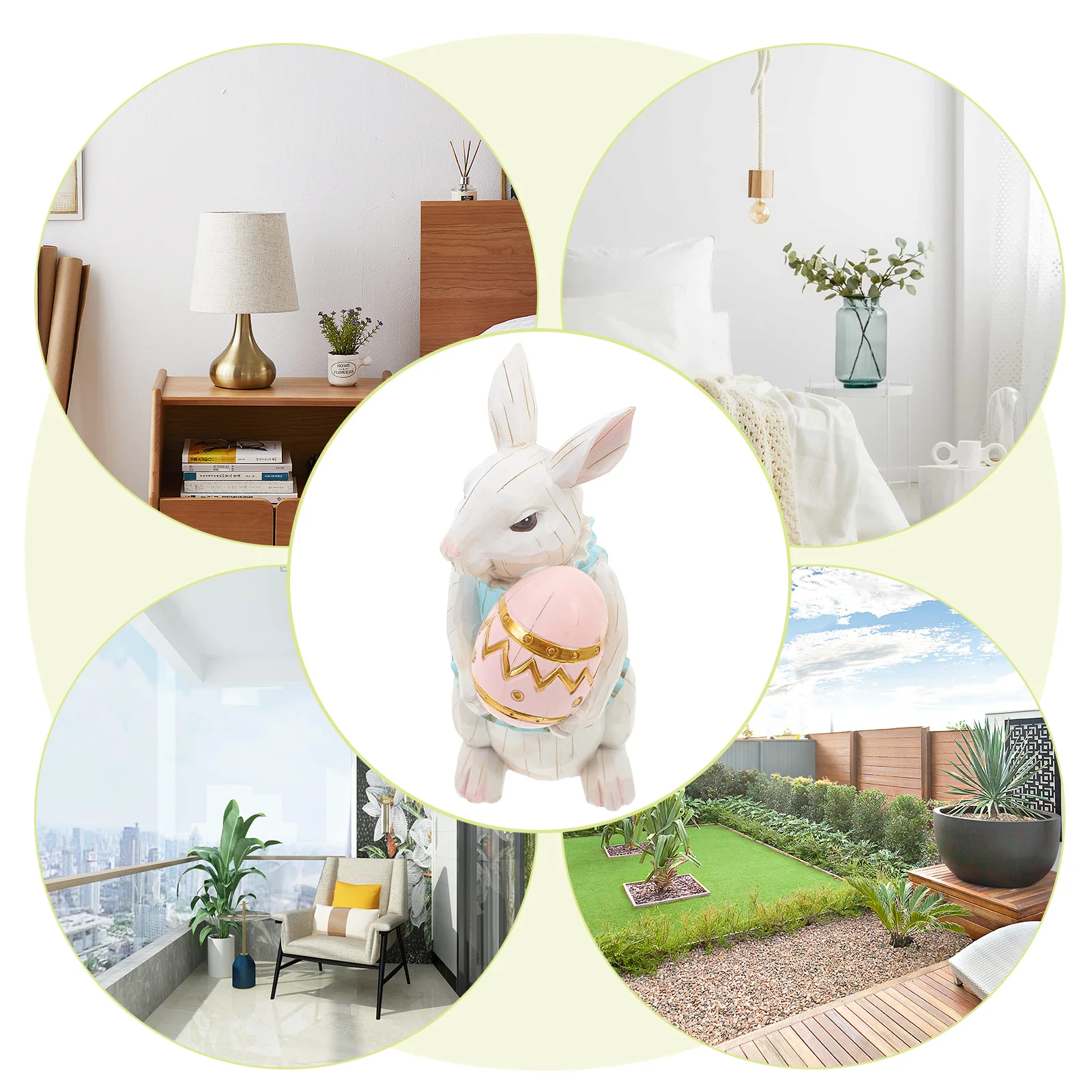 

Mini Rabbit Statue Garden Yard Decor Indoor Desktop Tabletop Bunny Ornament Resin Made Lifelike Animal Sculpture for Home Office