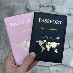 Personalized Pasport Name Passport Cover King Queen Crown Case for Passports Pu Leather Travel Wallet