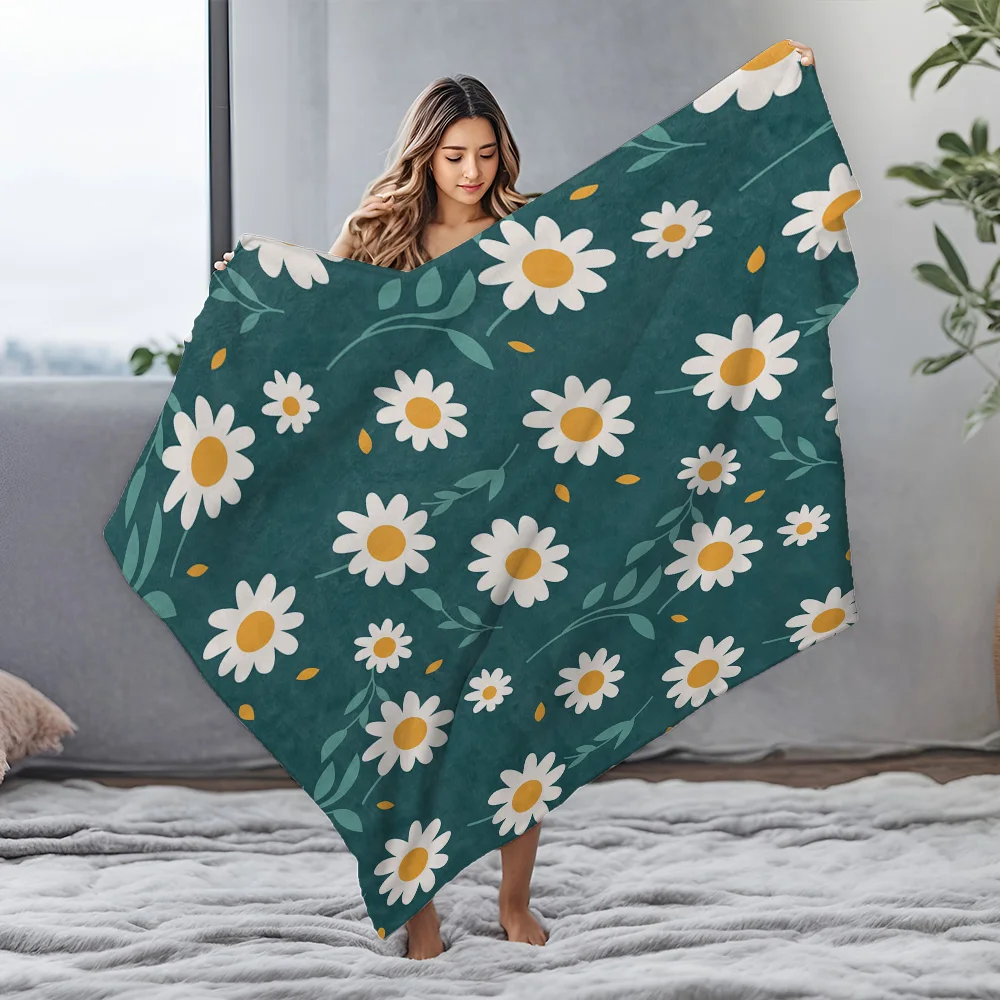 لطيف الأزهار الصوف بطانية لينة الدافئة رمي غطاء سرير أريكة للنساء الفتيات هدية