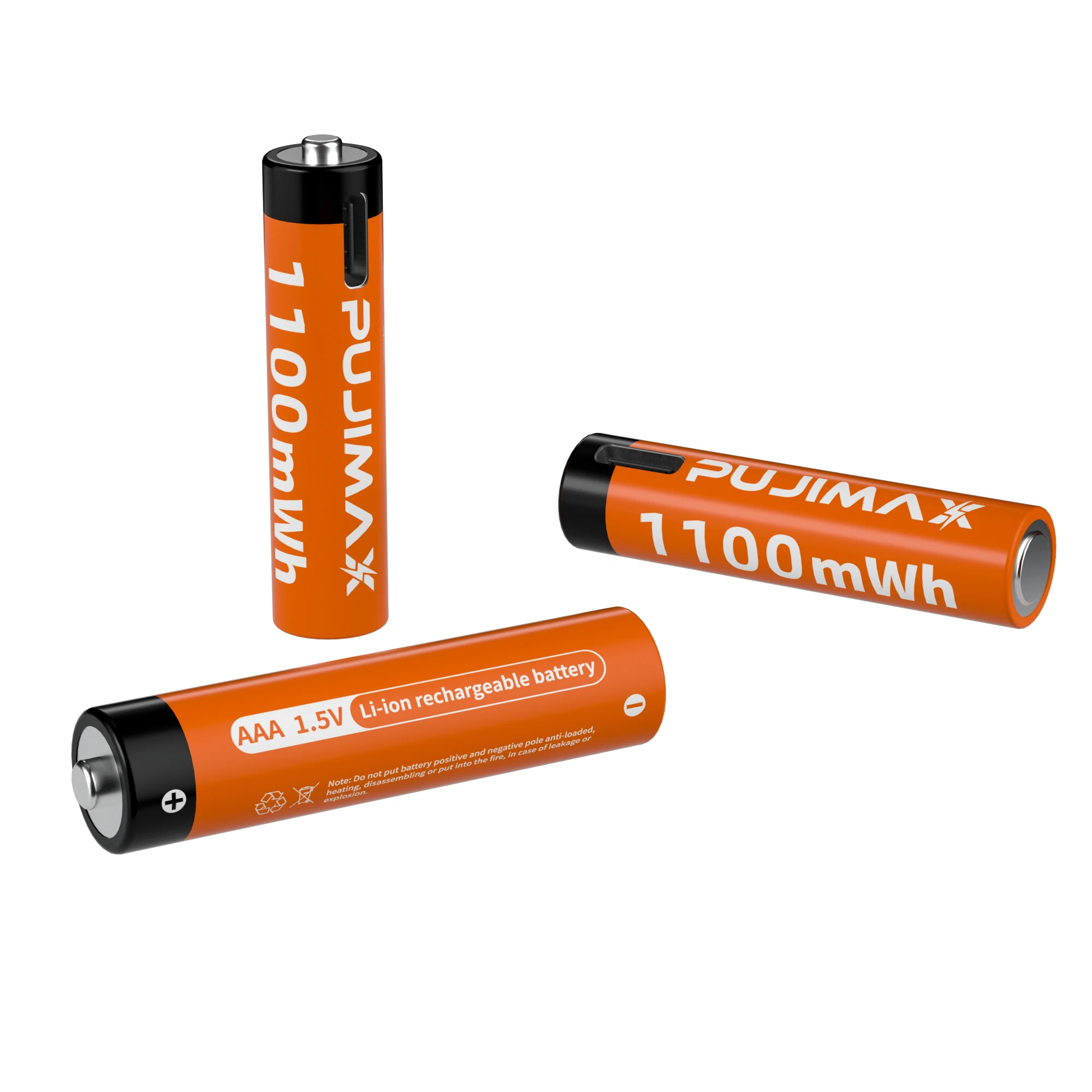 PUJIMAX nowy akumulator AAA 1,5 V 1100 mWh prawdziwa pojemność bateria litowa USB typ C akumulatory litowo-jonowe do budzika — 2
