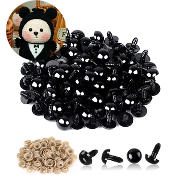 100pcs 5/6//7/8/9/10/12/14/18/20mm Plastic Safety Eyes For Toys Diy Mix Size Crochet Animal Eye For Doll toys  Accessories