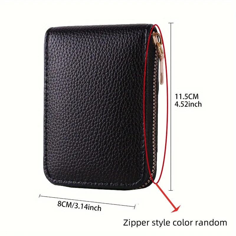 1Pc Leather Card Case with Zippered Coin Compartment Long Lasting and Durable  Portable Perfect for Daily Commuting
