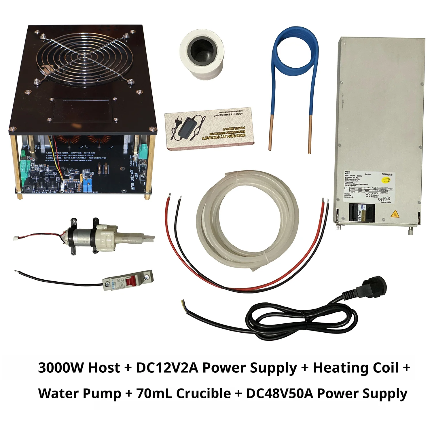 2500W ZVS High-frequency Induction Heating Machine, 3000W High Power Induction Heater 5000W with Built-in Power Meter