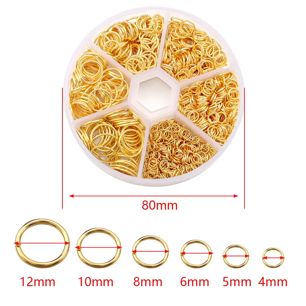 1100pcs/box 4/5/6/8/10/12mm Metal Open Jump Rings Split Rings Connectors For Jewelry Making DIY Bracelet Necklace Accessories image 2