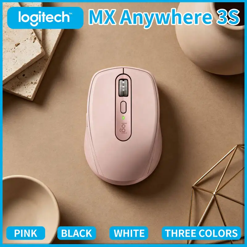 

Logitech MX Anywhere 3S Wireless Mouse - 8000 DPI Glass Tracking, MagSpeed Scroll, Silent Click, Anti-Slip Grip, Office Use
